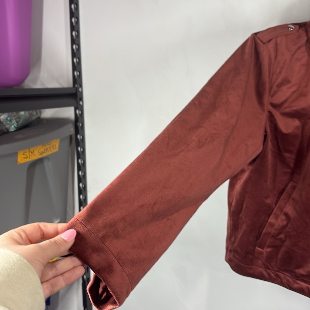 LC Lauren Conrad rust faux suede jacket size xl - Picture 5 of 12